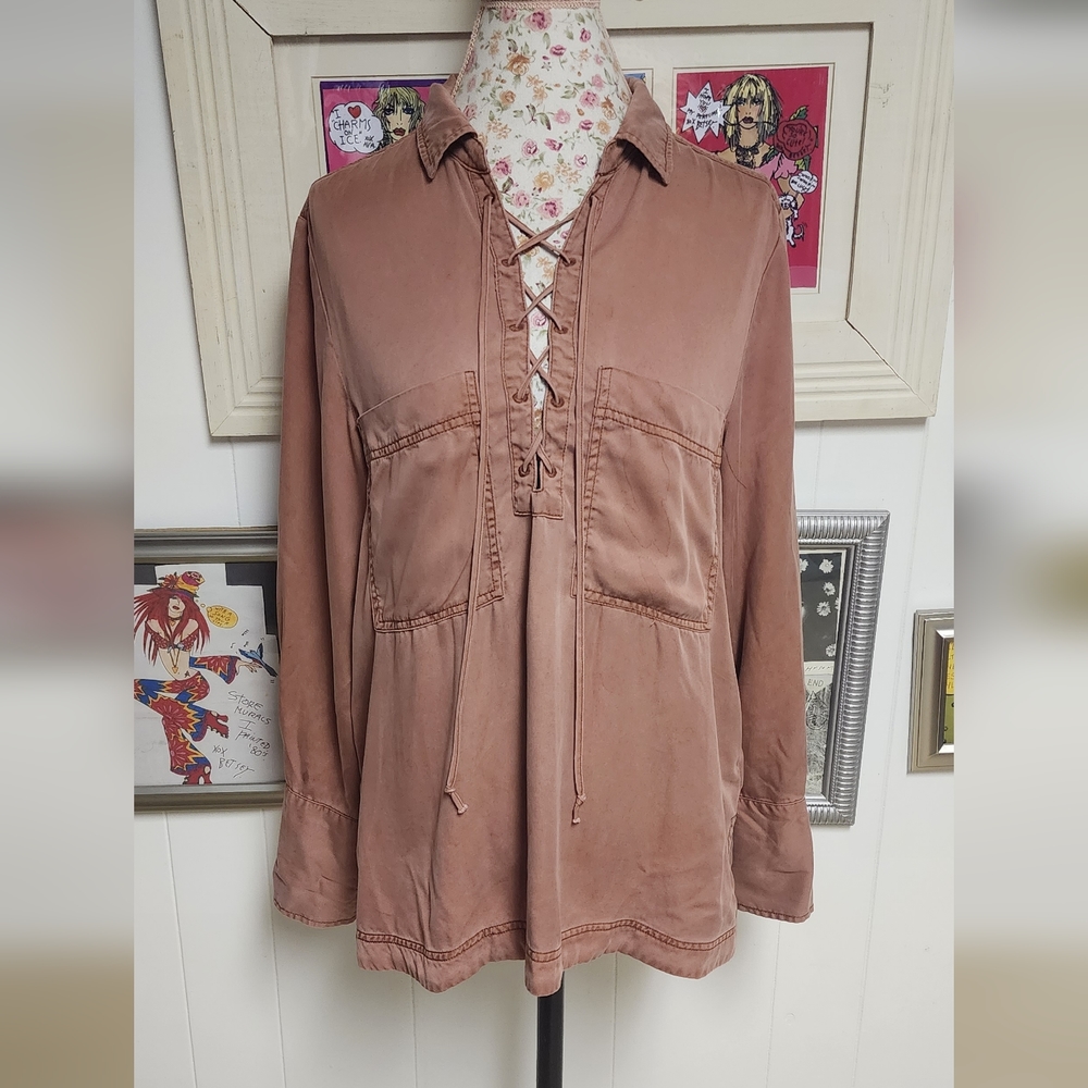 Free people lace up blouse